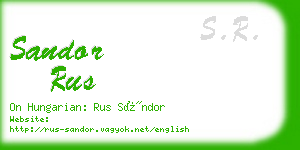 sandor rus business card